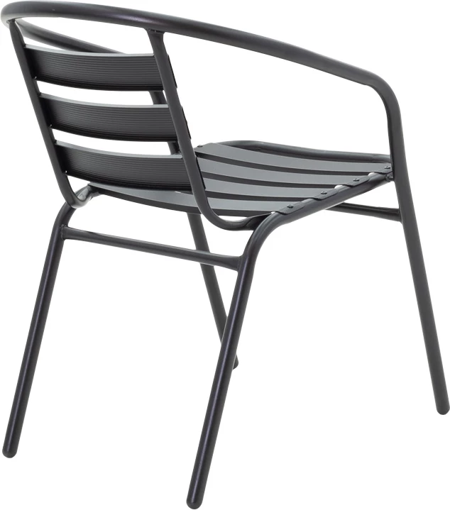 Set tavoline me karrige për terasë, ngjyrë e zezë, 140x80x70cm, 5 pjesë