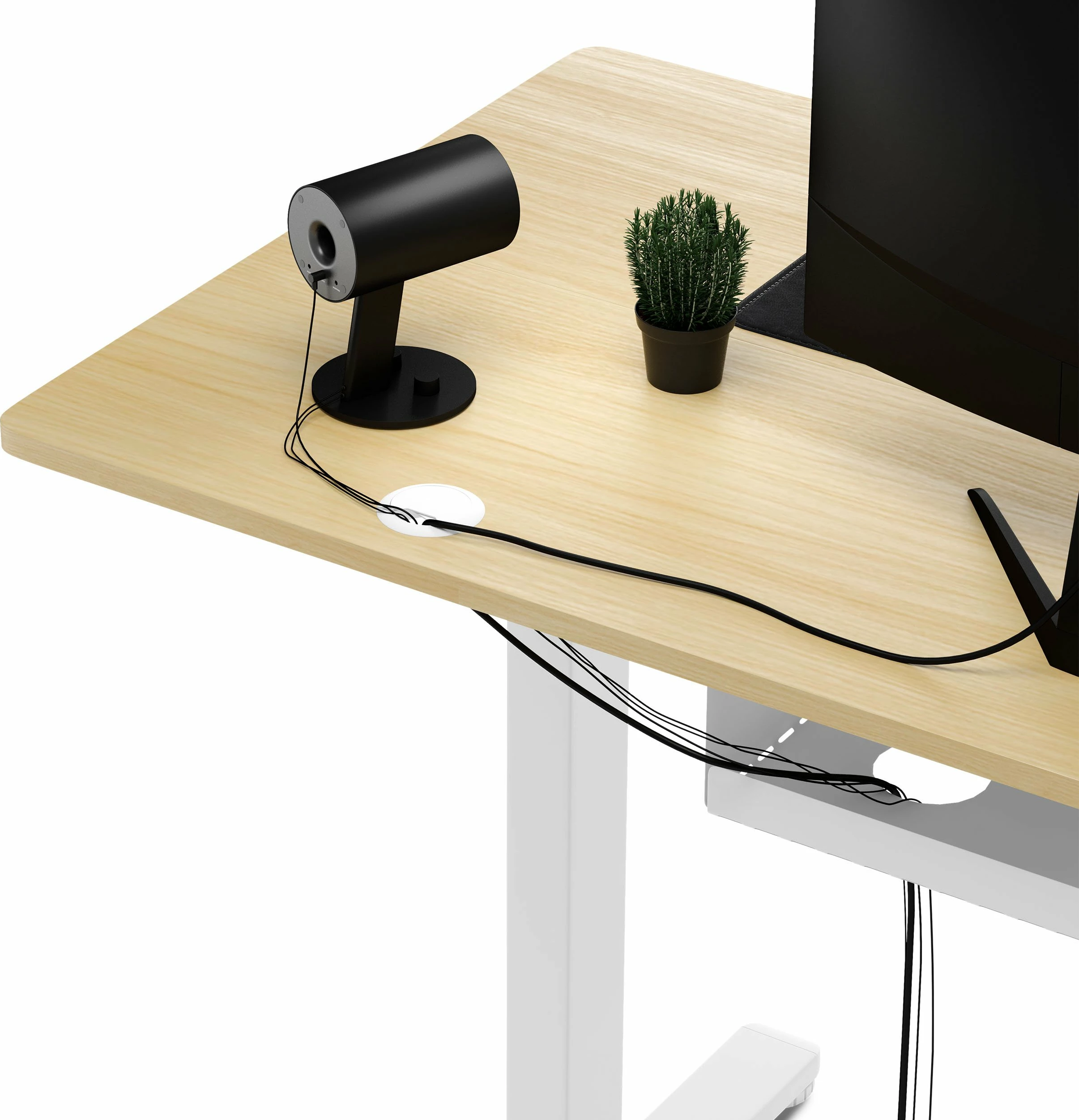 Tavolinë elektrike SENSE7 NOJO 120x60 cm, pishë/e bardhë