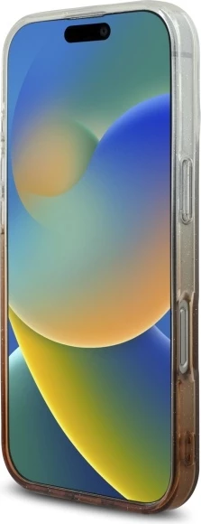 Mbështjellës Guess IML Glitter Gradient MagSafe për iPhone 16 Pro, Kafe