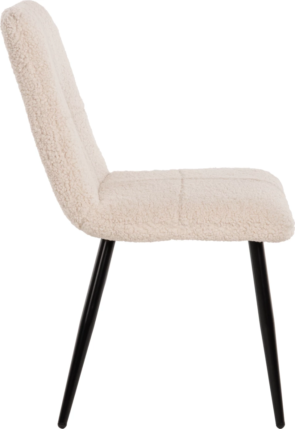 Karrige SHELLY FH8590.02, pëlhurë TEDDY, këmbë metalike bardhë-zi, 48x64x87Hcm., set prej 2 copash