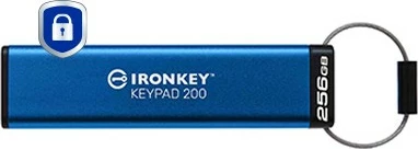 USB stick Kingston IronKey Keypad 200, 256GB, USB 3.2, blu