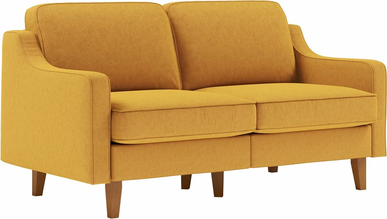 Divan dy-vendësh Robin 2, ngjyrë mustard dhe arr, Atelier del Sofa