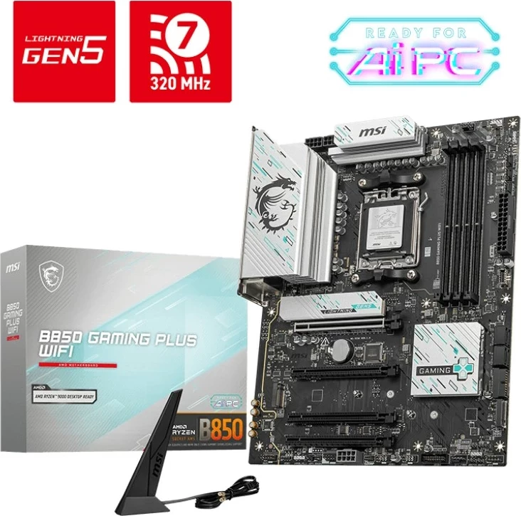 Pllakë amë MSI B850 GAMING PLUS WIFI, Socket AM5, ATX, E zezë