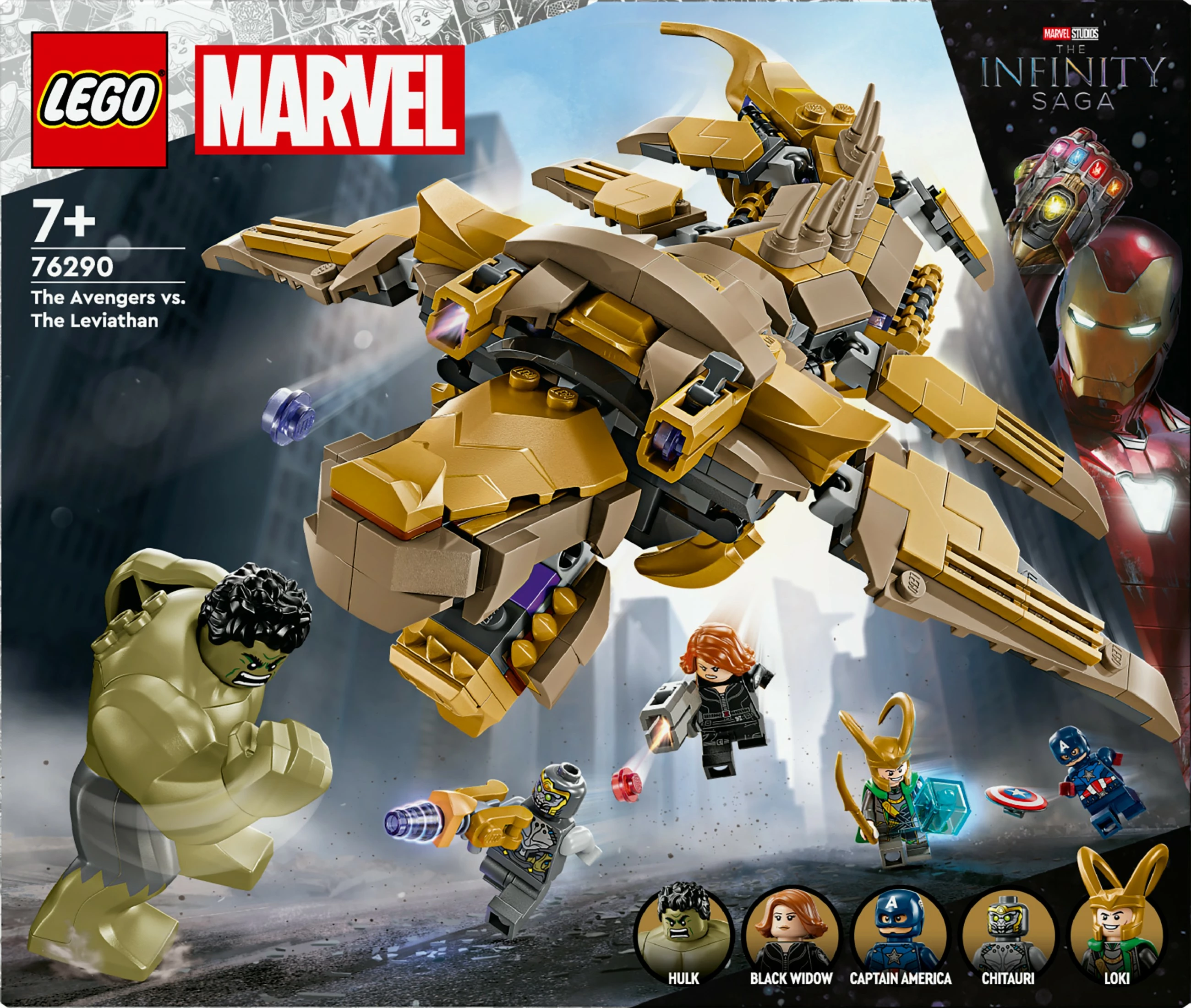 Set ndërtimi LEGO Marvel 76290 Avengers vs. Leviathan, 347 pjesë, multikolor