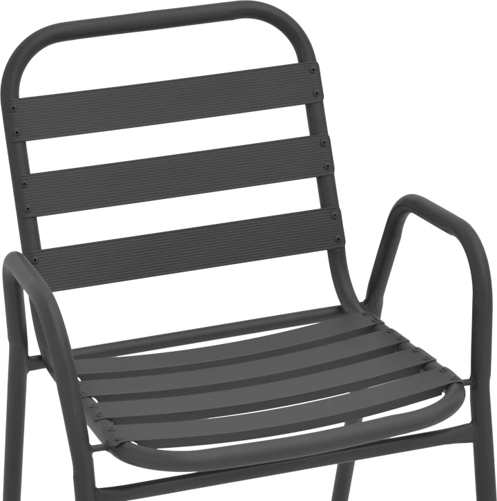 Karrige Sussie, ngjyrë gri e errët, metalike me shufra alumini, 45x62x76cm