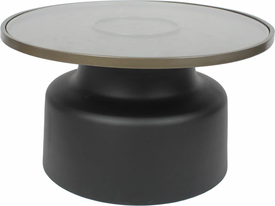 Tavolinë kafeje Bow, e zezë-bronz, 71.5x71.5x40