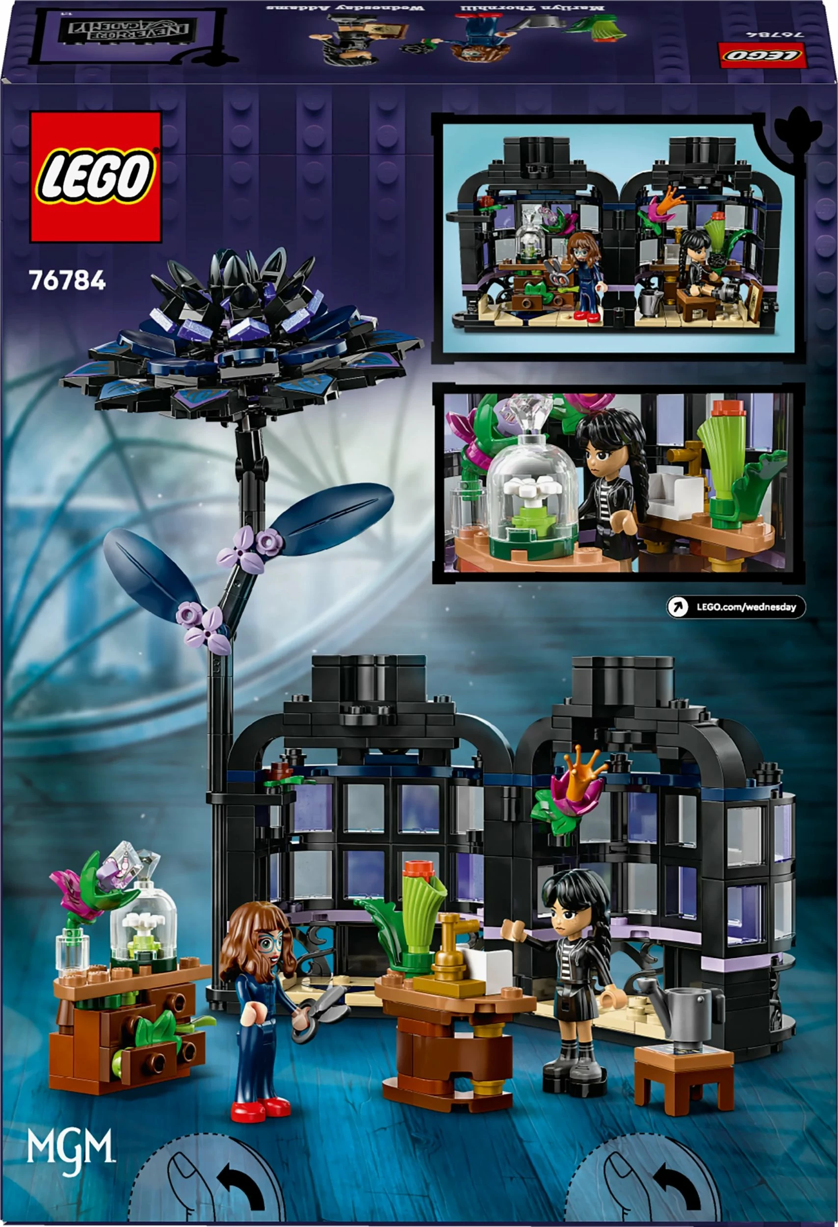 Set LEGO Wednesday Black Dalia Flower 76784, 358 copë, e zezë
