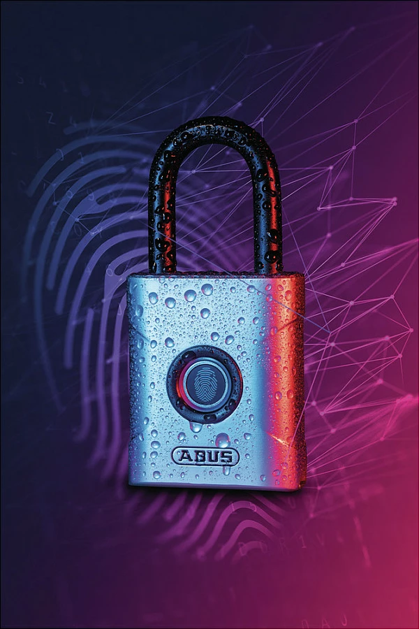 Dryn ABUS Lock Touch 57/45, fingerprint, IP66/IP68, 95 mm, argjendtë