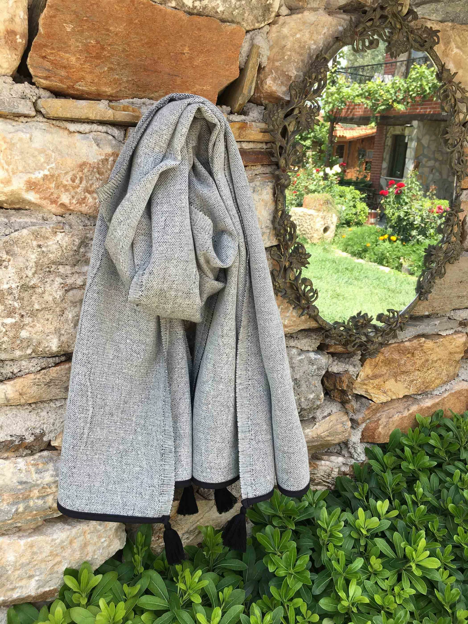Peshqir plazhi Fouta Mijölnir Harmony, ngjyrë gri