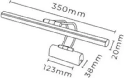 Llambë muri Opviq, Flüt, 35 cm, krom, me LED