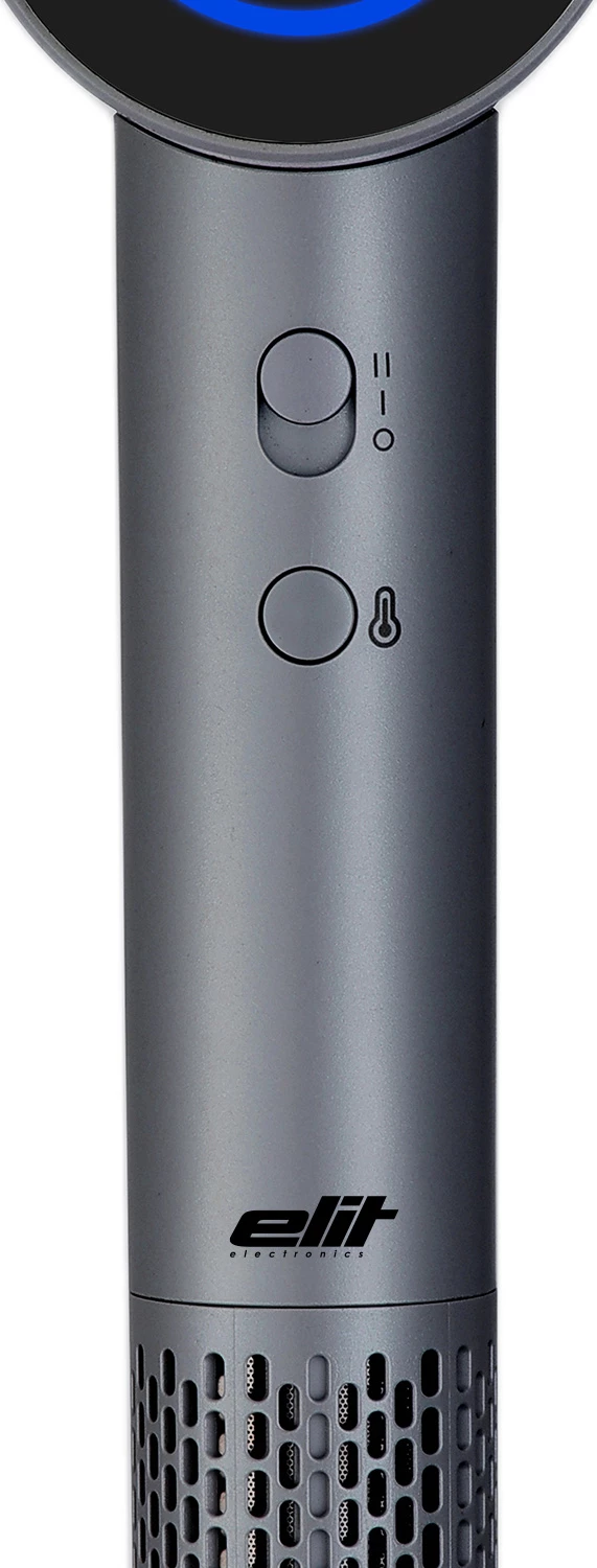Tharëse flokësh Elit AURRA BLDC 1600 W, 110,000 rpm, ekran LED, jonizim, me difuzor + hundëz, Lunar blue