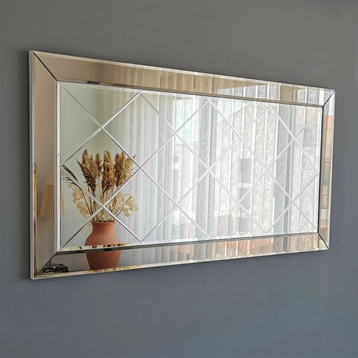 Pasqyrë Hanah Home, A330Y, ngjyrë argjendi, 130x65cm