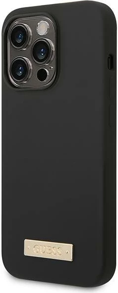 Mbështjellës Guess GUHMP14LSBPLK për iPhone 14 Pro 6.1", silikon, MagSafe, zi