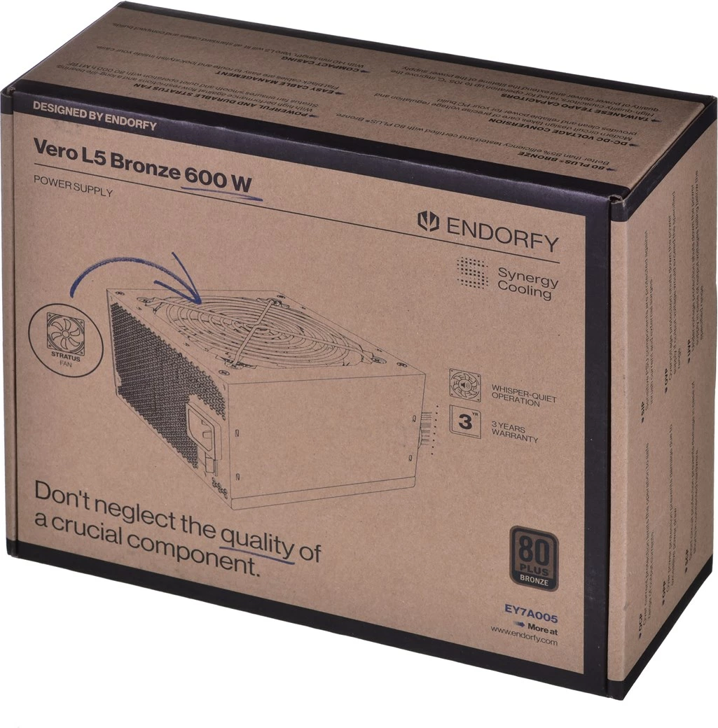 Furnizues me energji ENDORFY Vero L5 Bronzi, 600W 