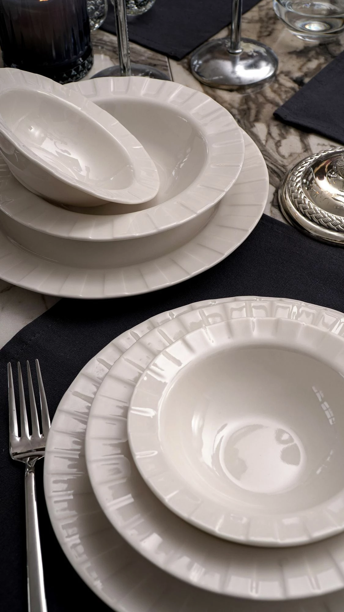 Set darke (18 cope), Hermia Concept, Zumrut, porcelan i bardhe