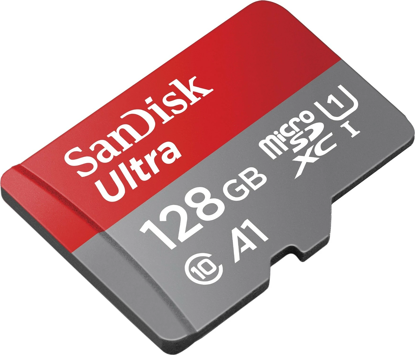 Kartelë SanDisk Ultra 128 GB MicroSDXC, Class 10, UHS-I, Gri, Kuqe