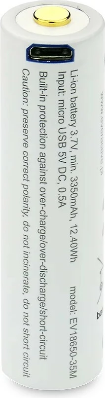 Bateri rikarikueshme everActive FWEV1865035MBOX 18650 Li-ion 3500 mAh 3.7V me micro USB 1 copë