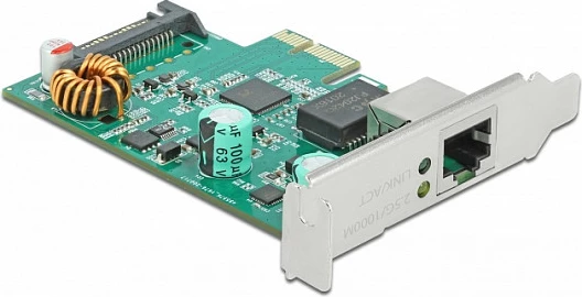 Kartë rrjeti DeLOCK PCIe x1 RTL8125, 1x RJ45 2.5GbE, PoE+, e brendshme