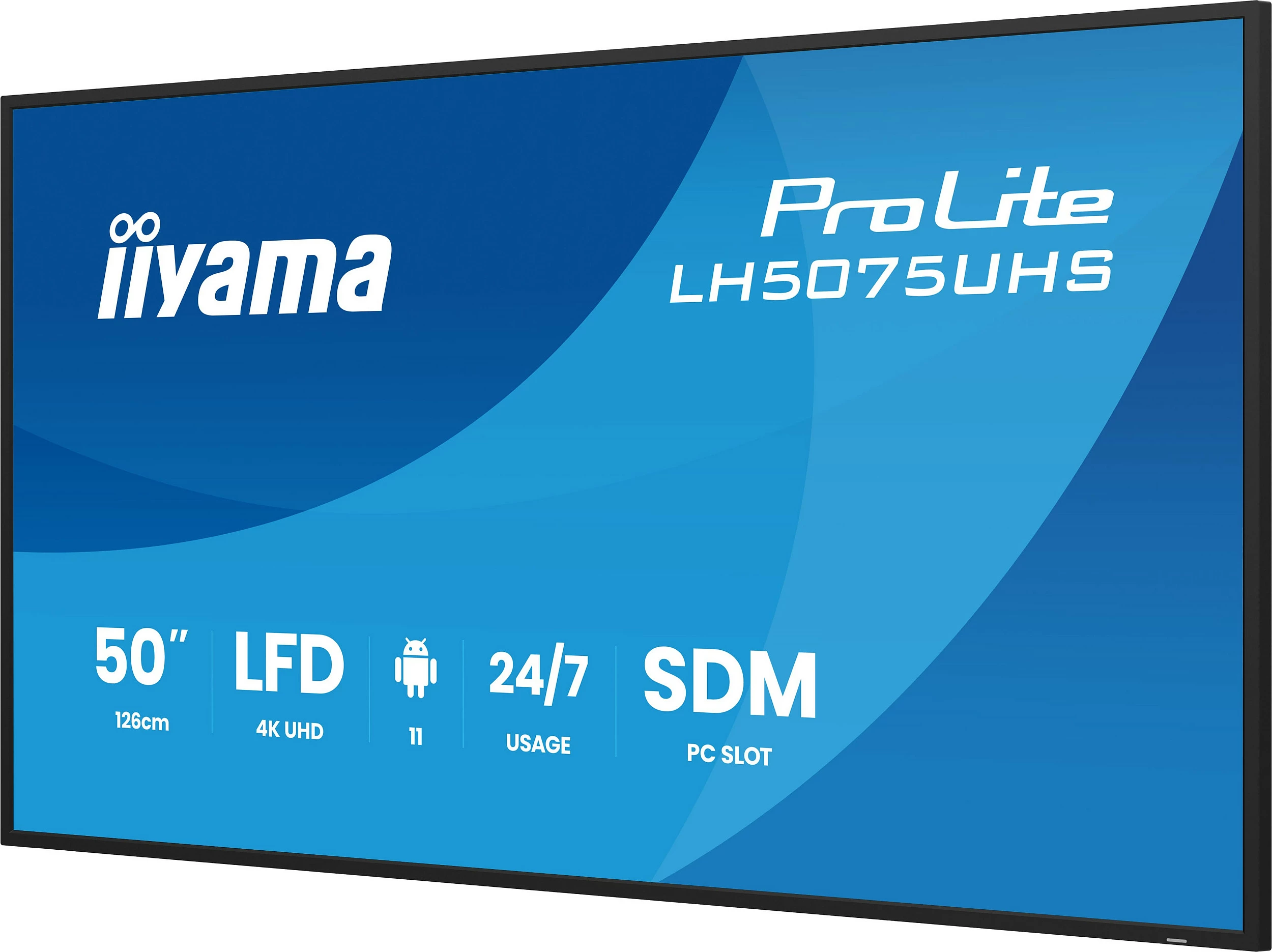 Ekran digital signage iiyama ProLite LH5075UHS-B2AG, 50" 4K UHD, Android 11, 24/7, Wi‑Fi, i zi