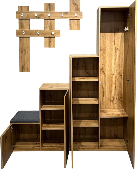 Mobilje hyrëse Nenich, ngjyrë sonoma, 150x37x180cm