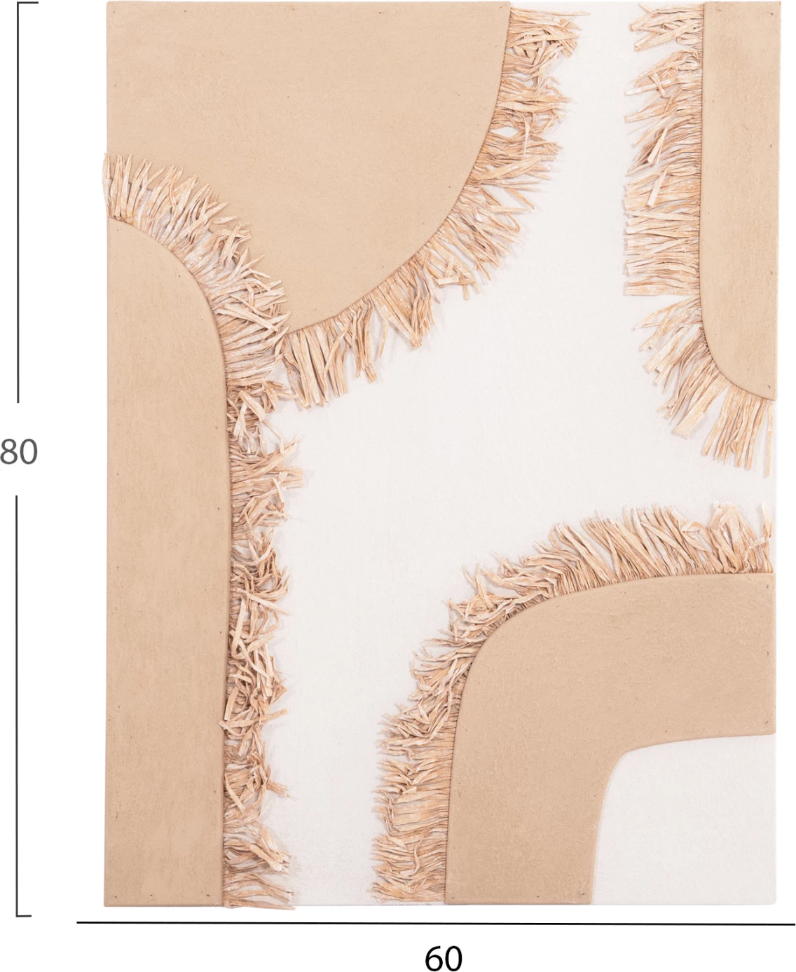 Panel dekorativ për mur, seri Santorini, FH4533, MDF, ngjyrë e bardhë-kafe, dekor beixh, 60x4.5x80 cm