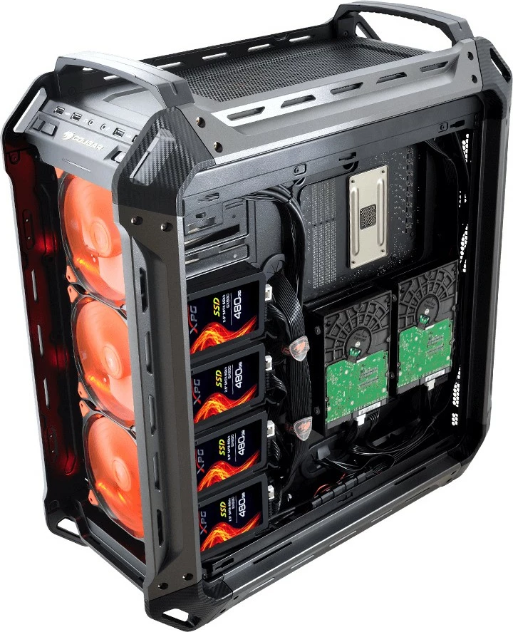 Kasë Cougar Panzer Max midi tower, e zezë