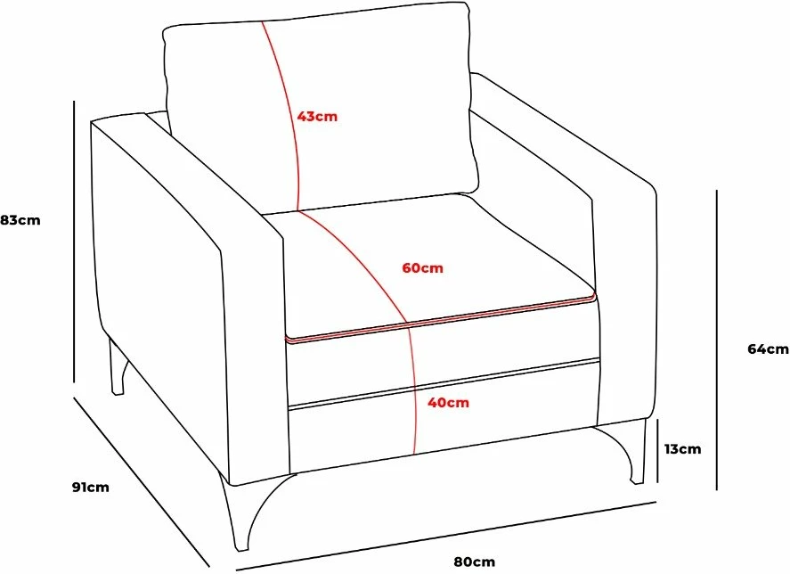 Karrige një vendëshe Atelier del Sofa, Berlin, krem, e zezë