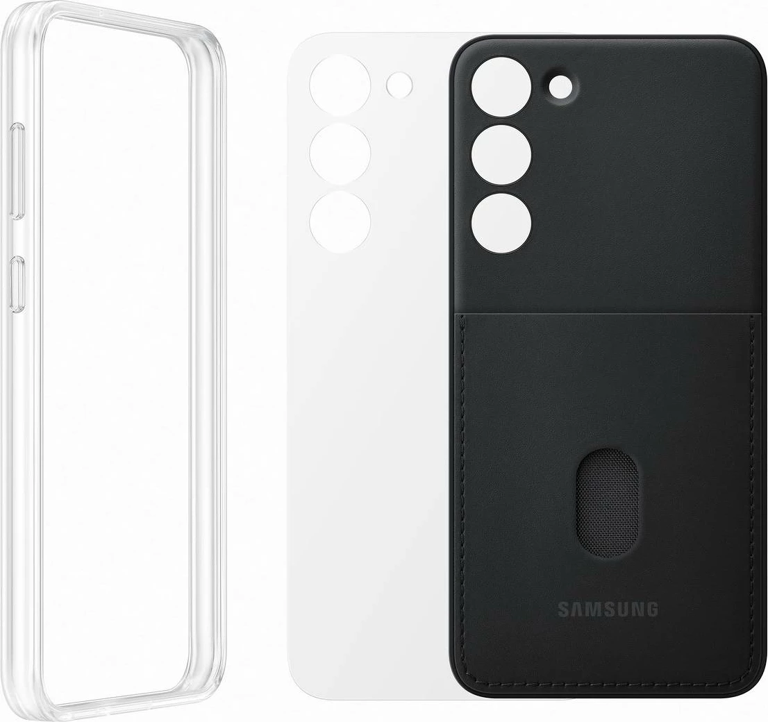 Mbështjellës Samsung Frame Cover për Samsung Galaxy S23+, EF-MS916CBEGWW, me xhep për kartelë, i zi