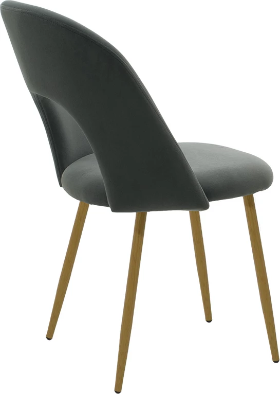 Karrige Jonah, kadife e zezë e errët, këmbë natyrale, set prej 4 copësh