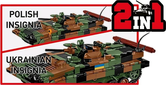 Set blloqe ndërtimi, Cobi, BWP-1 COBI-2630, 756 elemente 1:35, 2-në-1 PL/UKR, kamuflazh