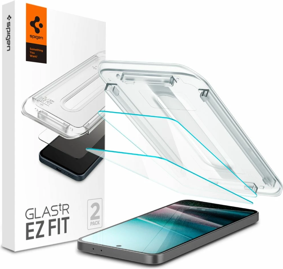 Xham i temperuar Spigen Glas.TR Ez Fit për Samsung Galaxy A36 5G, Transparent, 2 copë