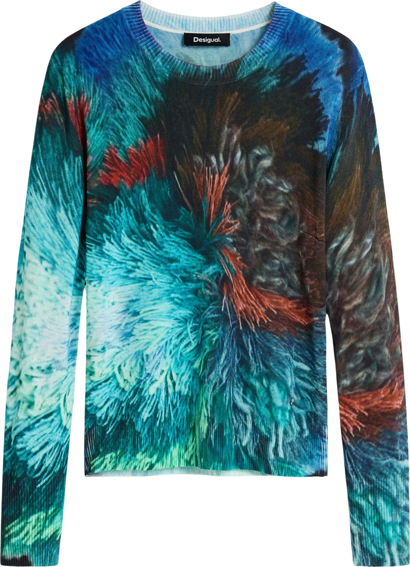Xhemper për femra Desigual JERS_POMPOM_LACROIX 26WWJF02, blu [Madhësia: L]