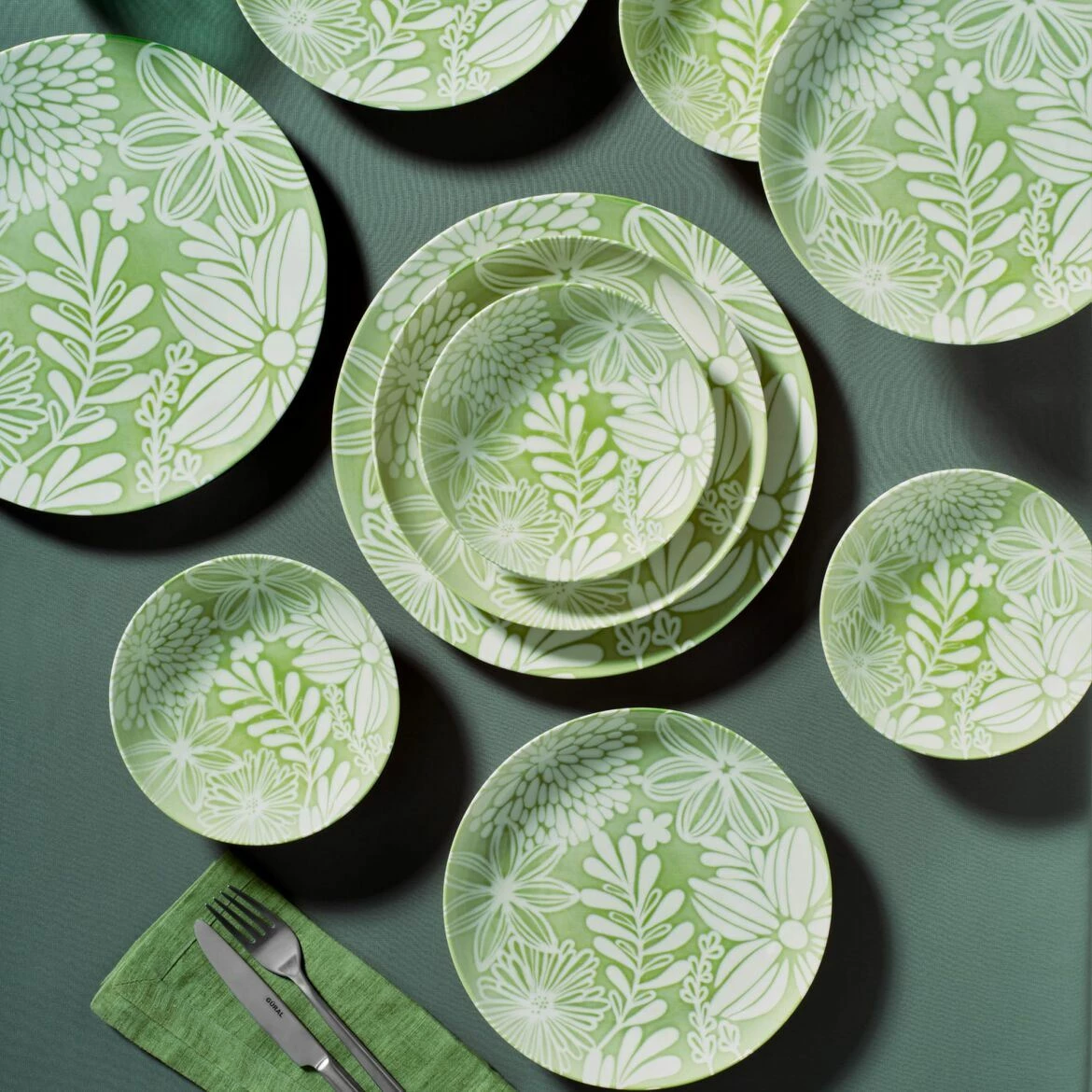 Set darkeje 18 pjesësh, Hermia Concept, pistachio green & bardhë, GBSATN18KY1R41864