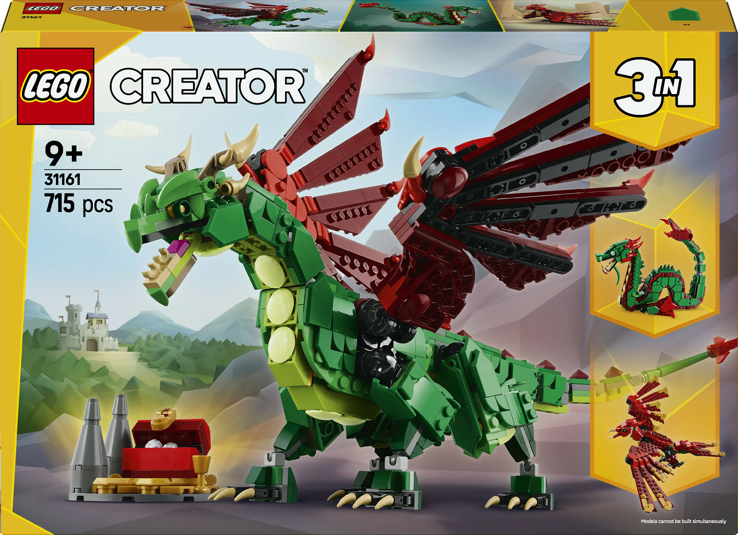 Set ndërtimi LEGO Creator Green Dragon 31161, shumëngjyrësh