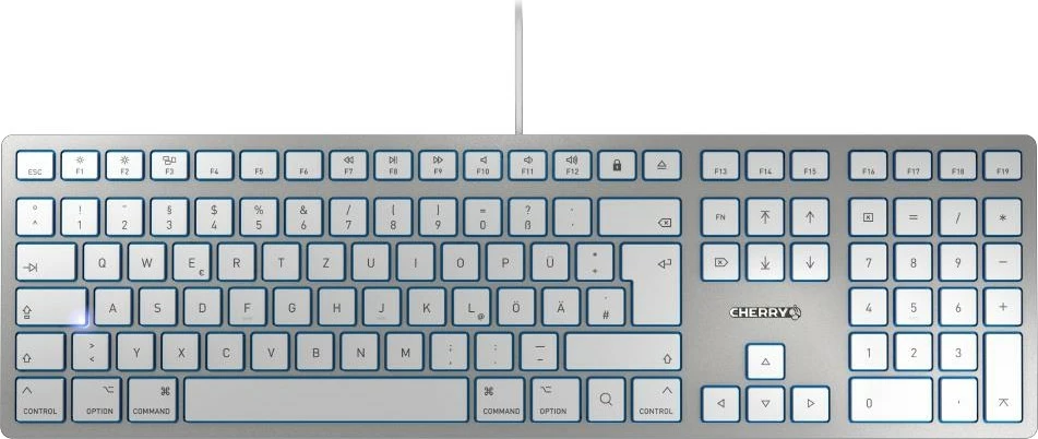 Tastierë Cherry KC 6000 SLIM për Mac, Full-size, Wired, USB, QWERTZ, Silver