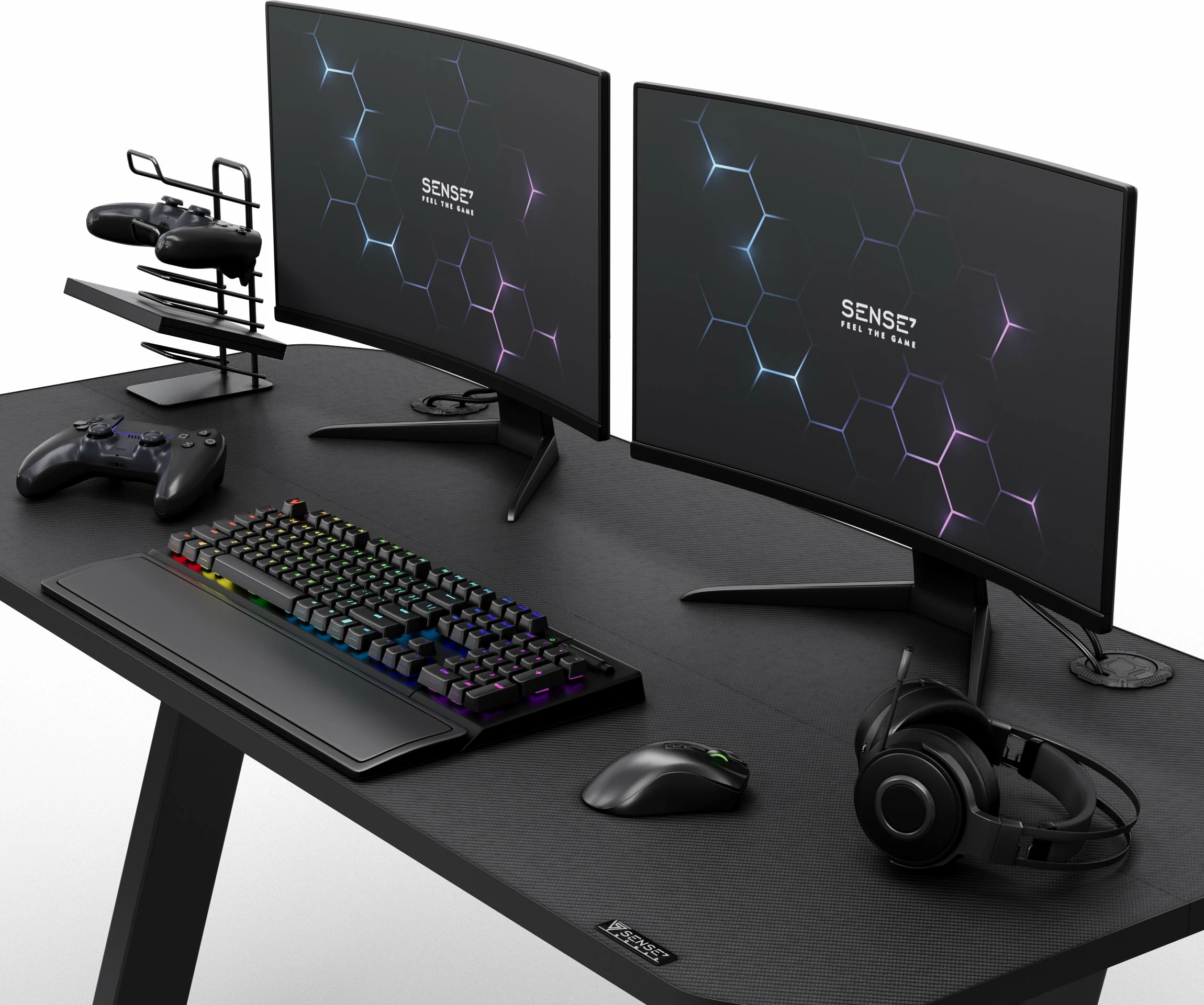 Tavolinë gaming SENSE7 Nomad Basic 140x60 cm, e zezë