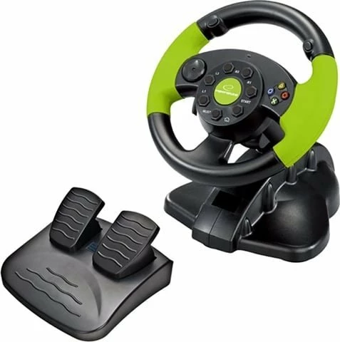 Timon gaming Esperanza EG104 High Octane me pedale, USB, 180°, 13 butona, zi-gjelbër, set