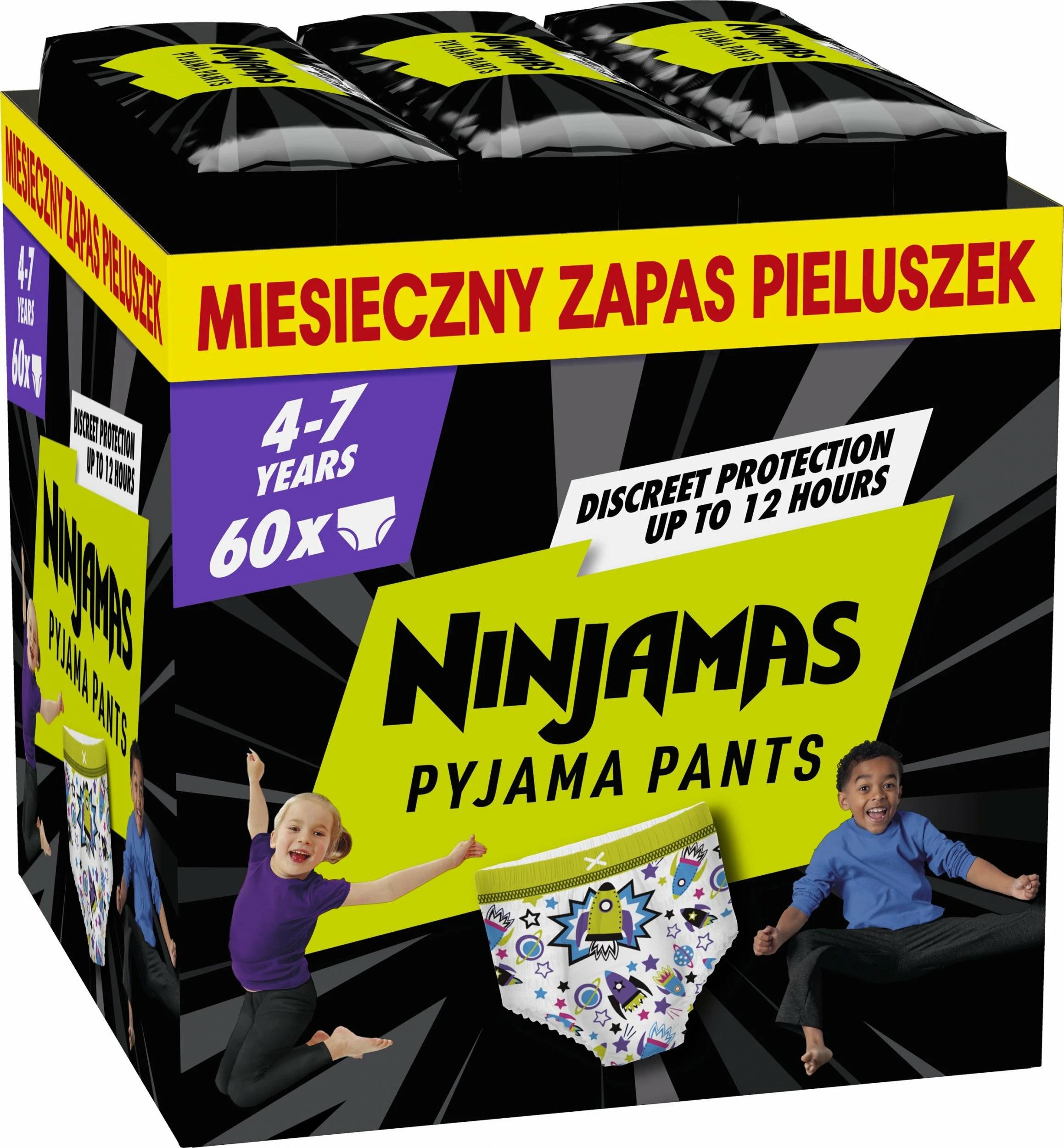 Pantalona pelenë Pampers Ninjamas, madhësia 7 XXL (17-30 kg), 60 copë, për djem