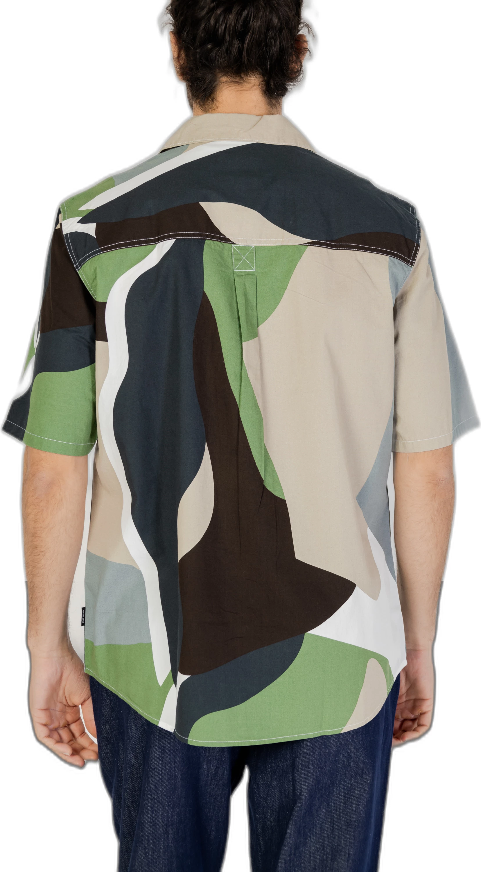 Këmishë me mëngë të shkurta për meshkuj Only & Sons Onstie Rlx Ss Aop Resort 22028044, e gjelbër [Madhësia: XXL]