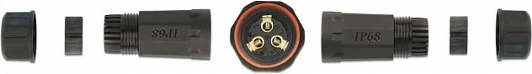 Konektor kabllo DeLOCK 3-Pin IP68, i vidhosshëm, 85-260 V, për kabllo 4.5-7.5 mm, i zi