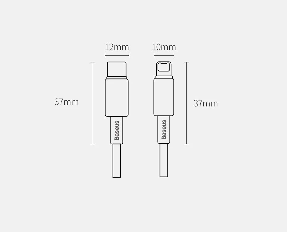 Kabllo Baseus CATLWJ-A01 USB-C në Lightning, 2m, 20W, e zezë