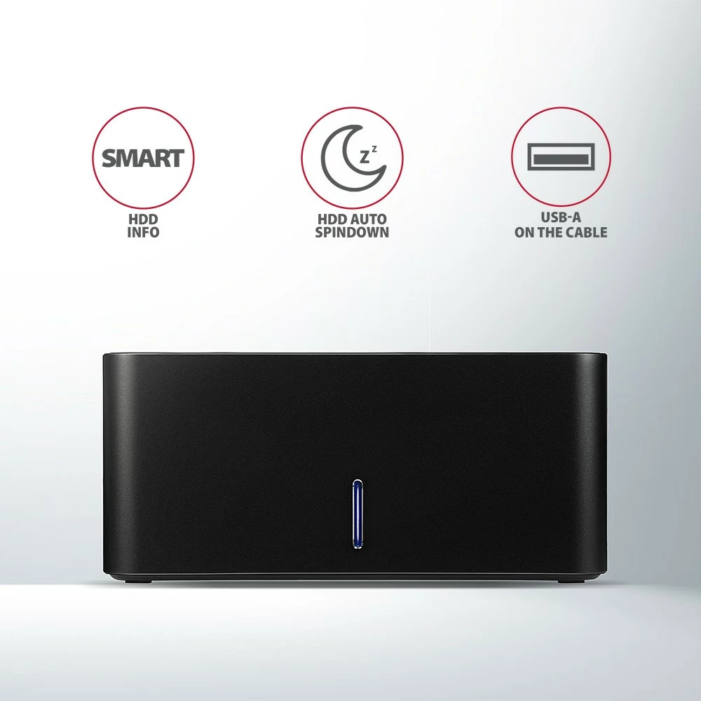 Docking station AXAGON ADSA-SN për HDD/SSD 2.5"/3.5", USB 3.2 Gen 1, e zezë