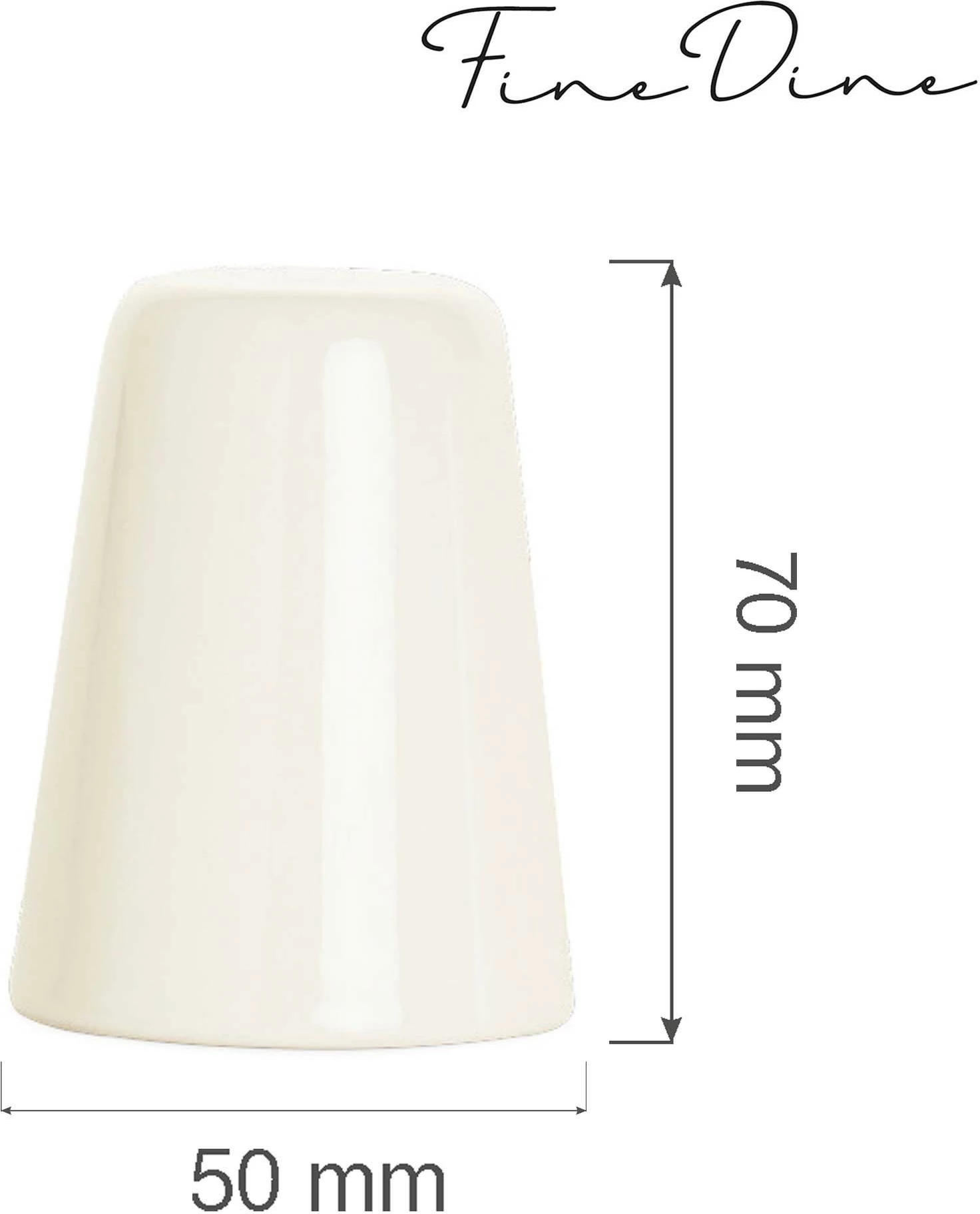 Kripore, Fine Dine Crema, 50x70 mm, porcelan i vitrikuar, ngjyrë krem, set 6 copë