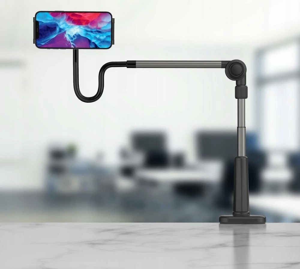Mbajtës tavoline për celular dhe tablet Fixed Relax 7"-13" 360° i rrotullueshëm, i palosshëm, i zi