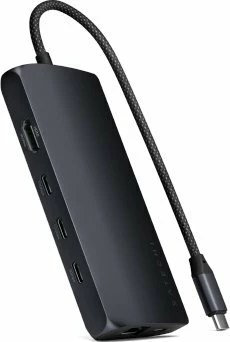Hub USB Satechi USB-C Multiport Adapter 8K me Ethernet V3, HDMI 8K, 2.5GbE, 4x USB, lexues SD UHS-II, PD 85W, Midnight