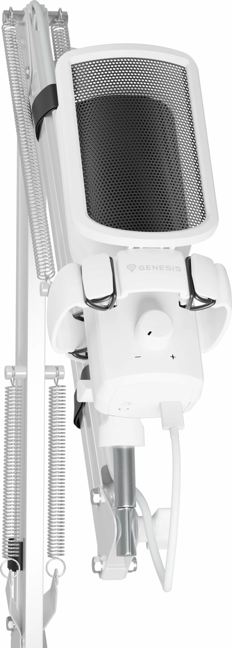 Mikrofon kondensator GENESIS Radium 251 (NGM-2355) USB-C, kardioid, RGB, set me krah dhe pop filter, i bardhë