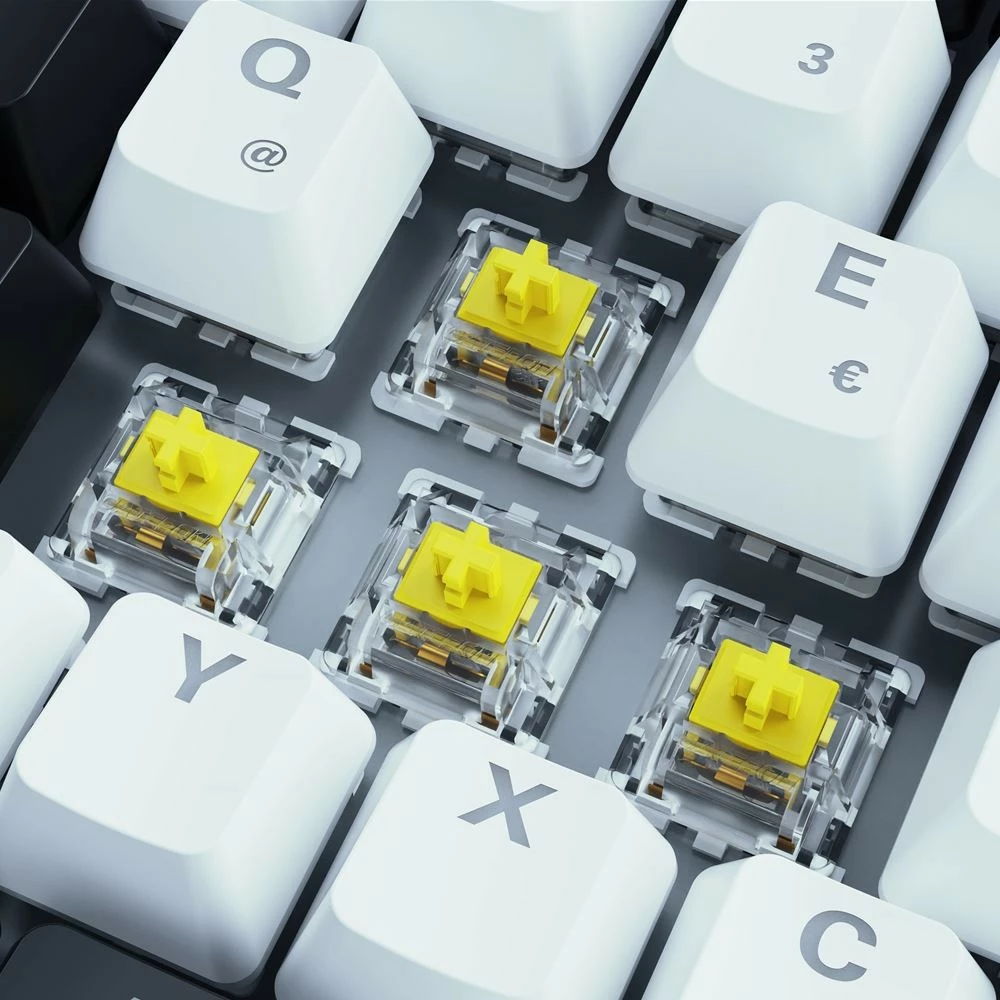 Tastierë mekanike SHARKOON SKILLER SGK50 S3, Gateron Yellow, 75%, RGB, AZERTY, e bardhë