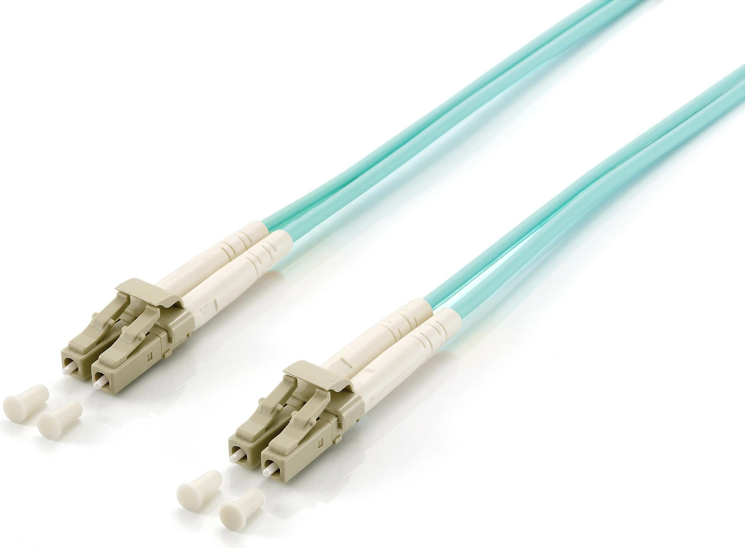 Kabllo fibra optike Equip LC-LC OM3, duplex, 35m, turkeze