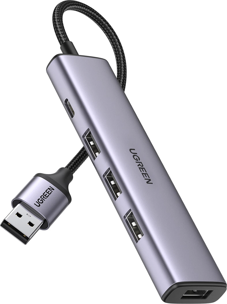 Kasë USB HUB Ugreen CM473 20805, 4x USB 3.0, Gri