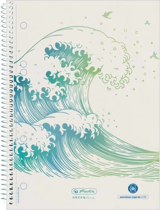 Fletore herlitz GREENline, A5, 70 fletë, katrore, e bardhë, pattern